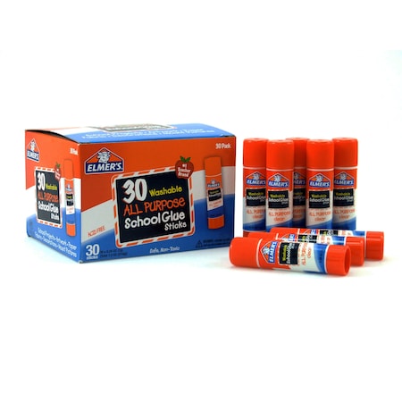 Elmers Washable School Glue Sticks, All Purpose, PK30 ELME556